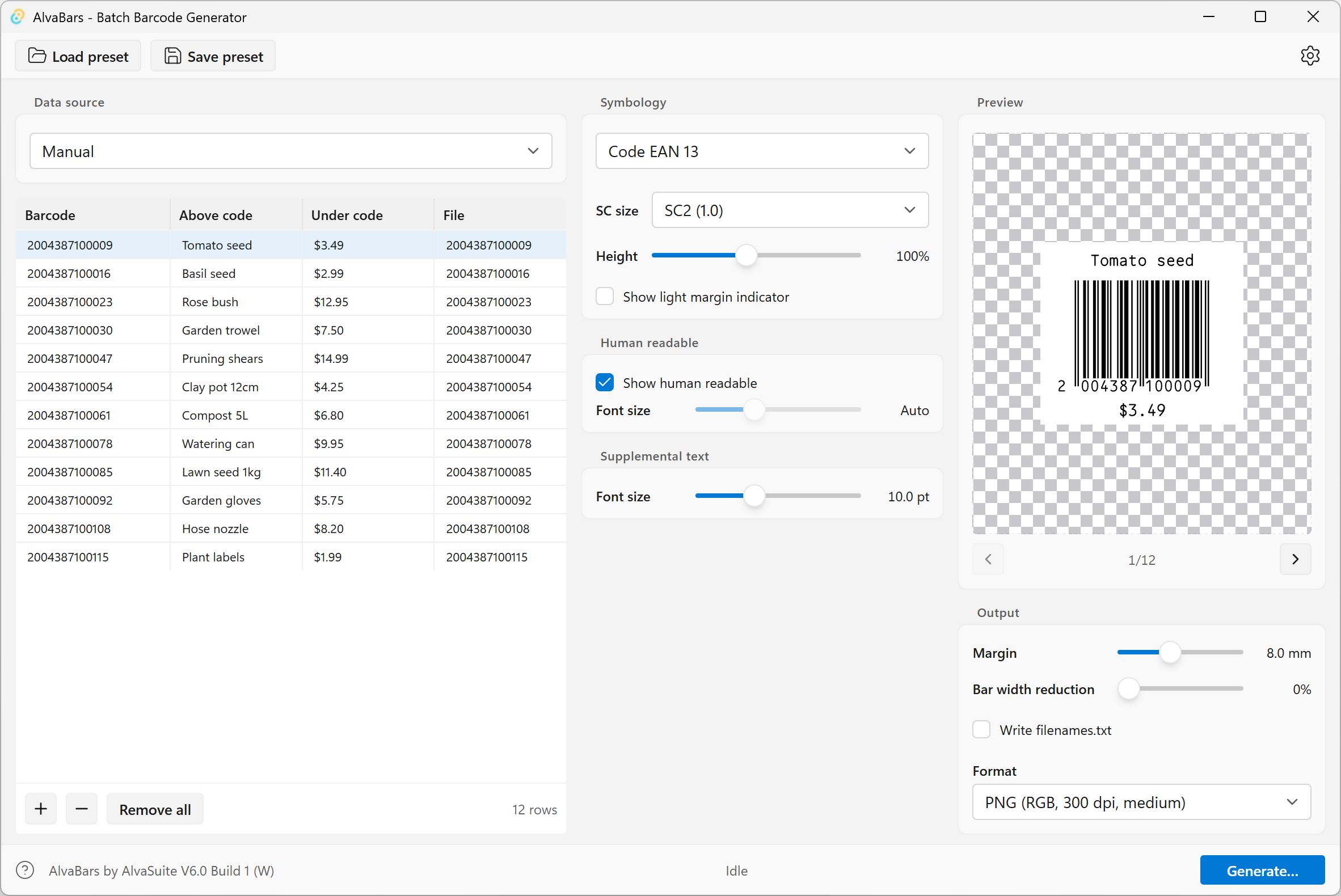AlvaBars UI in English